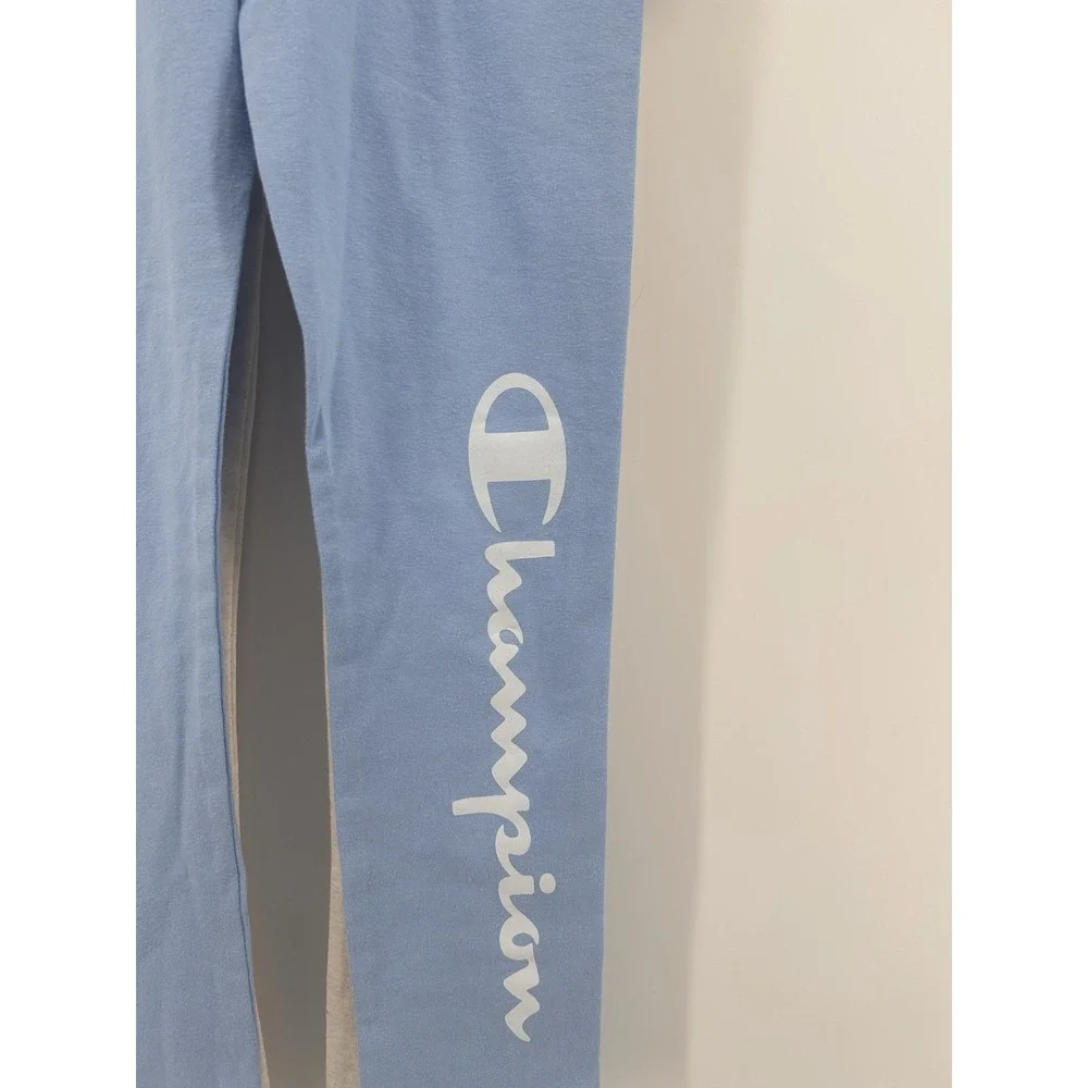 Champion Girls Leggings 2 Pack Size S 7-8 Blue Cream‎ Logo NWT